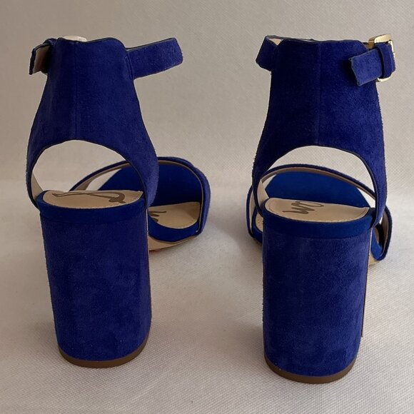 New In Box Sam Edelman Synthia Royal Blue Suede Sandals Size 8 - Picture 5 of 10